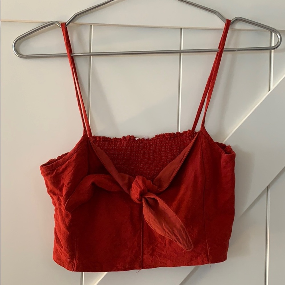 Linen tie top